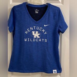 Nike Dri-Fit Women’s Blue UK University of Kentucky Wildcat Logo T Shirt Large